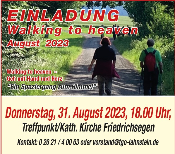 Ankündigung Walking to heaven für den 31. August 2023