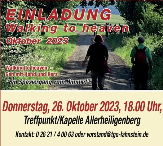 Walking to heaven: 26. Oktober 2023